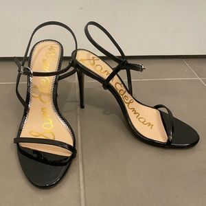 Sam Edelman Black Patent Strappy Heels- 9.5